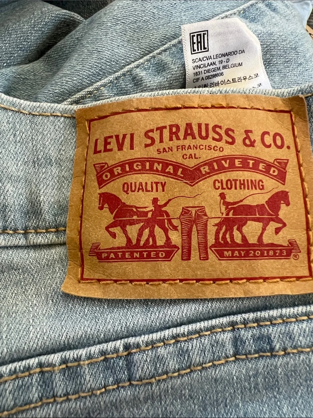 Levi's Light Blue High-Rise Straight Jeans 724